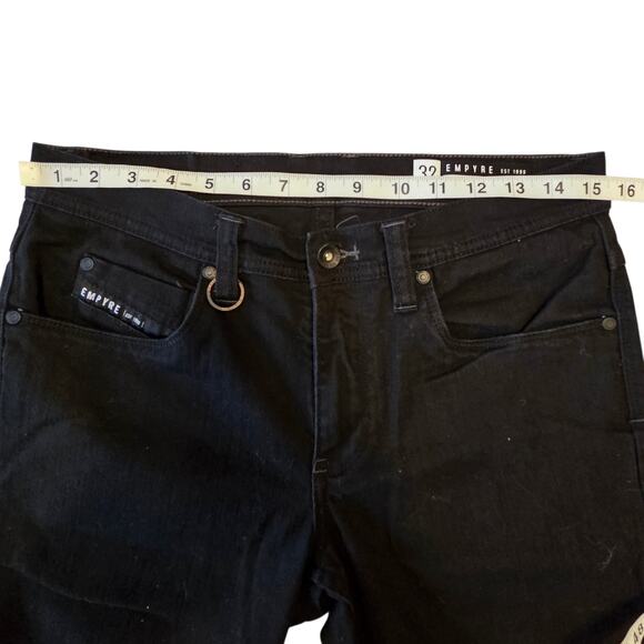 Empyre Skeletor Black Skinny Fit Jeans size 32x31, low rise - Picture 9 of 10